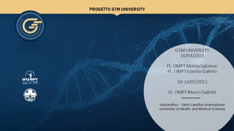 GTM UNIVERSITY: L’incontro del Gruppo di Terapia manuale dedicato agli studenti approda nelle Università del Lazio
