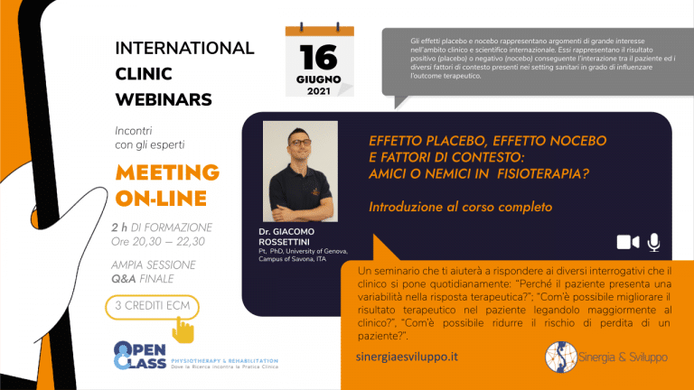 Webinar con Giacomo Rossettini – partecipazione gratuita per i soci AIFI ST Veneto