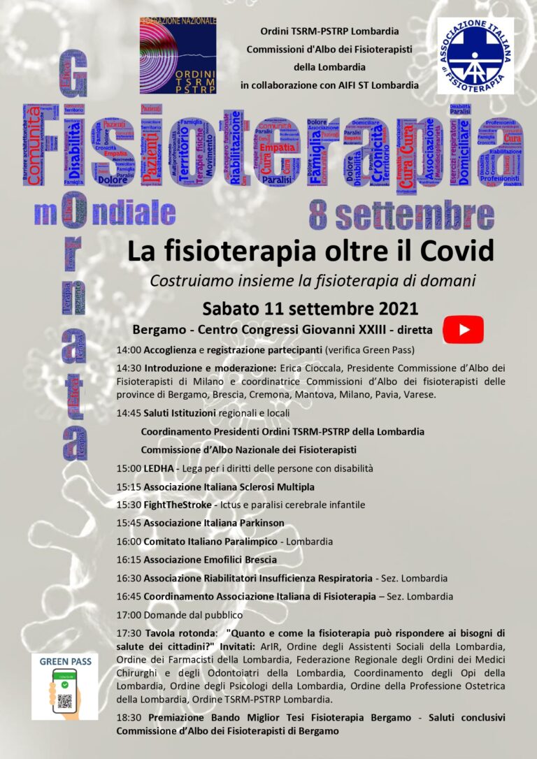 Celebrazioni per la Giornata Mondiale della Fisioterapia in Lombardia