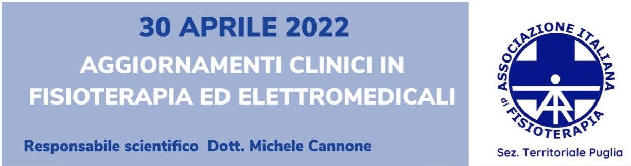 Evento ECM “Aggiornamenti clinici in fisioterapia ed elettromedicali”, 30 aprile 2022, Bari