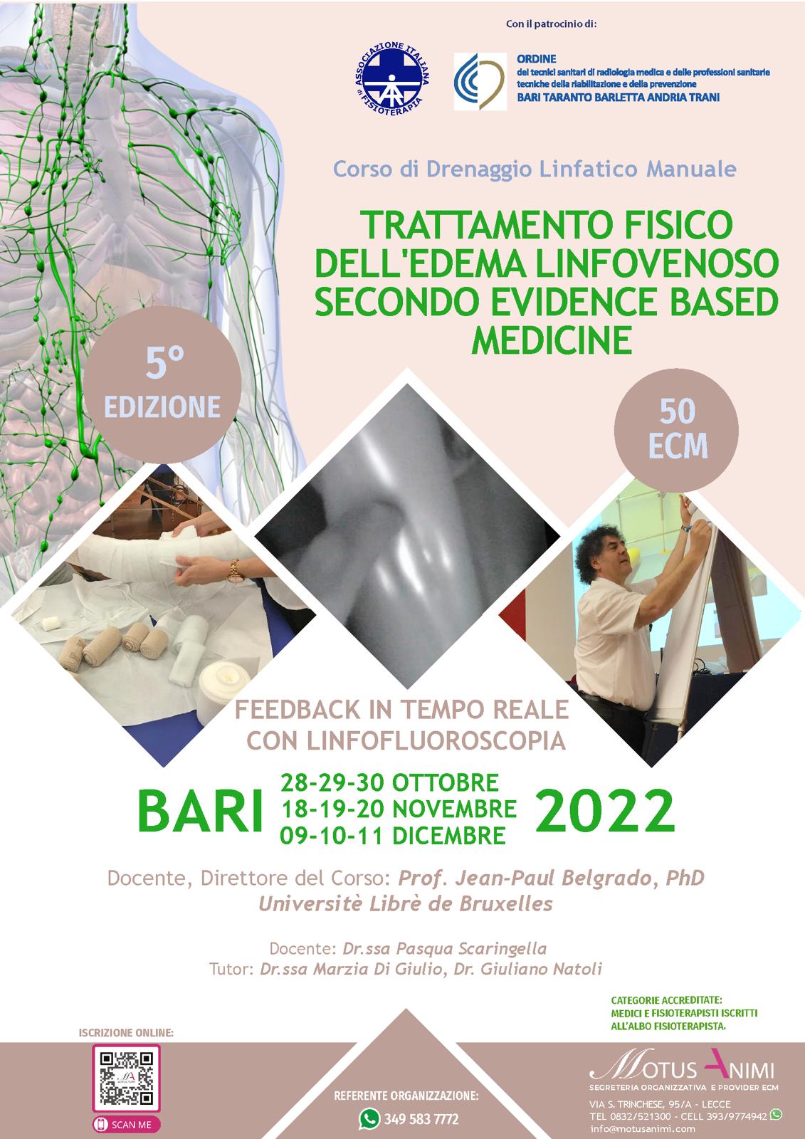 Corso ECM sul Drenaggio Linfatico Manuale, Bari – prof. J.P. Belgrado