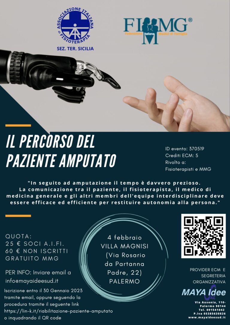 Evento ECM “Il percorso del paziente amputato”, 04 febbraio 2023