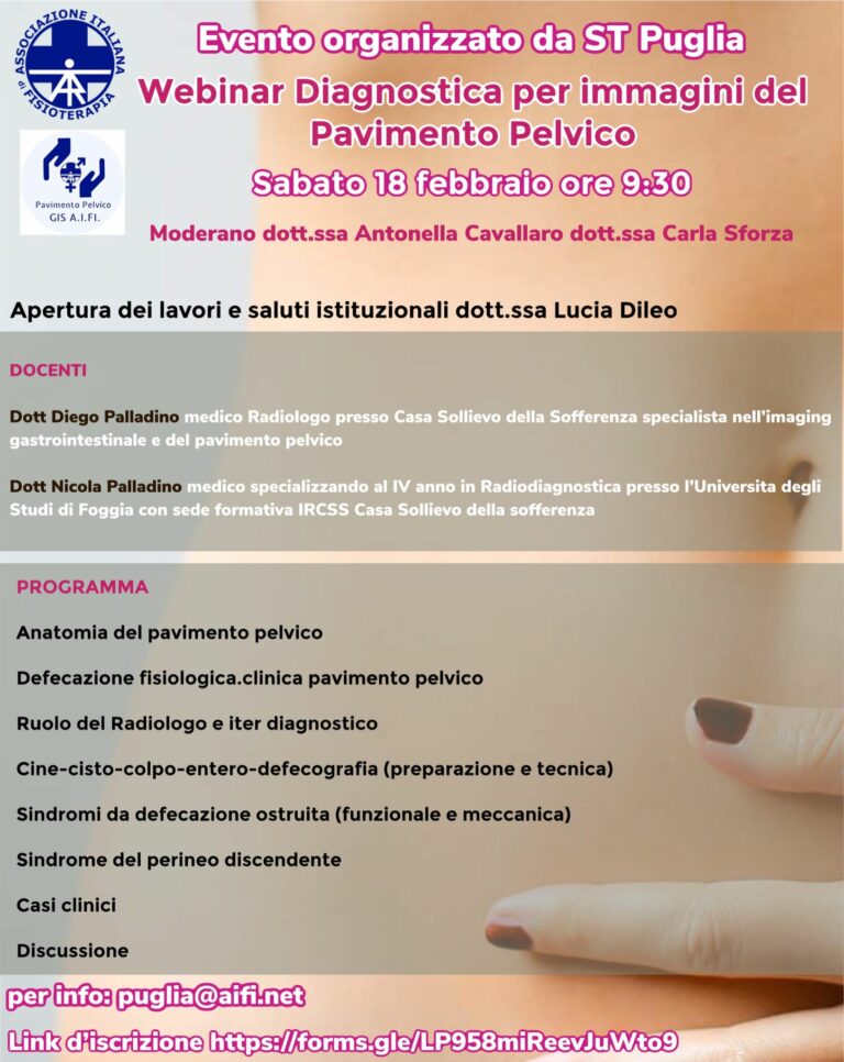 Webinar ST Puglia “Diagnostica per immagini del Pavimento Pelvico”, 18 Febbraio
