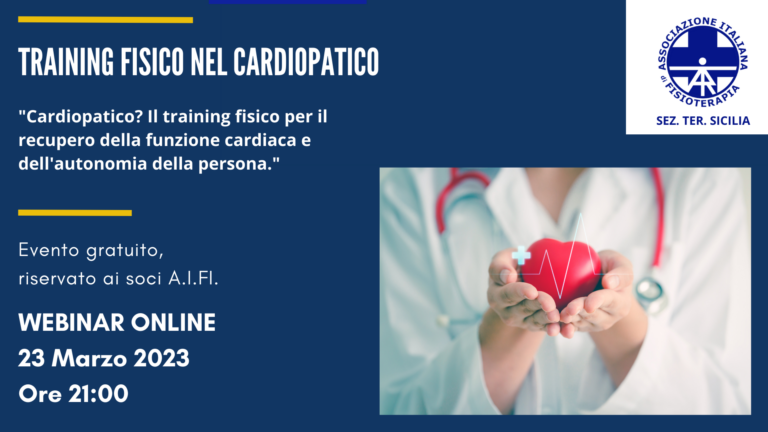 Webinar “Training fisico nel cardiopatico” 23 marzo 2023