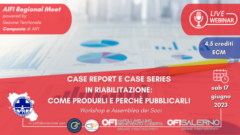 Webinar e assemblea dei soci “Case report e case series in riabilitazione: come produrli, perchè pubblicarli” sabato 17 giugno online