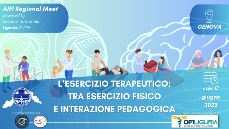 Convegno “L’esercizio terapeutico: tra esercizio fisico e interazione pedagogica” sabato 17 giugno 2023 a Genova