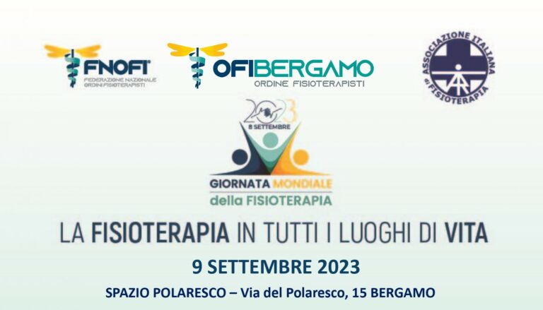 Convegno “La Fisioterapia in tutti i luoghi di vita” sabato 9 settembre a Bergamo
