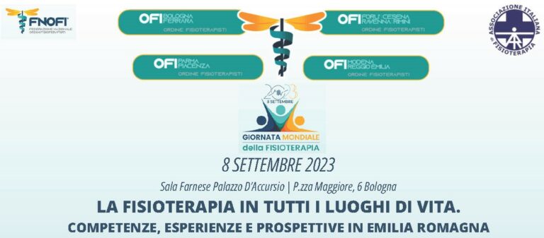 Convegno “La Fisioterapia in tutti i luoghi di vita: competenze, esperienze e prospettive in Emilia Romagna” – venerdì 8 settembre a Bologna