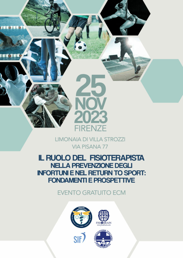 Convegno OFI FI AR LU MS PT PO “Il ruolo del Fisioterapista nella prevenzione degli infortuni e nel return to sport: fondamenti e prospettive”