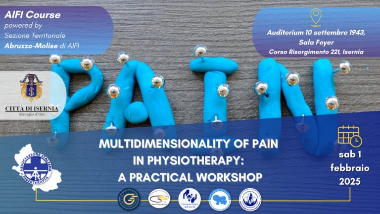 AIFI Course – Multidimensionality of pain in physiotherapy: a practical workshop (II Ed.)- Isernia, 1 febbraio 2025